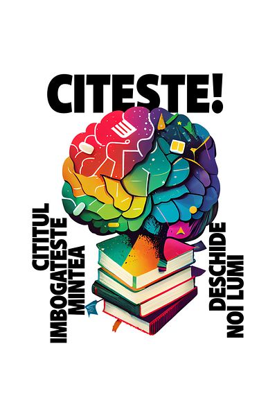 StoryGift Romania Sticker 23 Cm Cu Mesaj Motivational Cititul Imbogateste Mintea Deschide Noi Lumi, Iubitorii De C