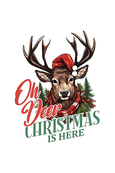StoryGift Romania Sticker 28 Cm Cu Un Cerb Cu Mesajul "oh, Deer, Christmas Is...
