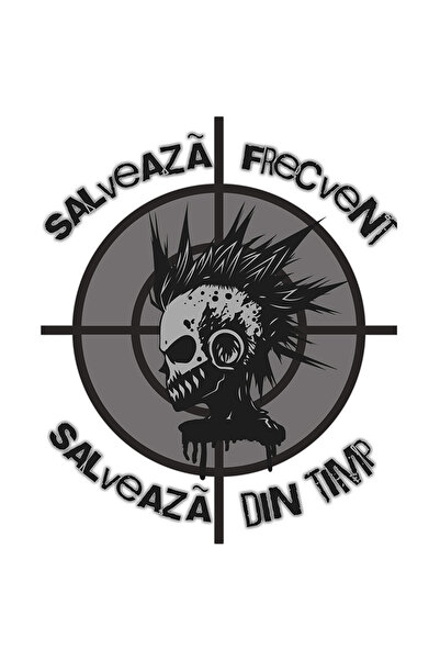 StoryGift Romania Sticker Autocolant 70CM Adeziv Salveaza frecvent salveaza din timp joc video cu Margini Albe,