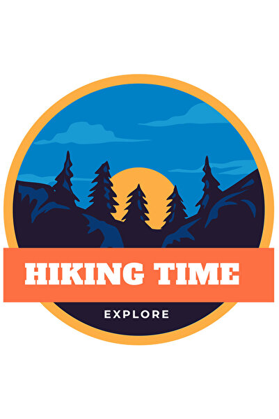 StoryGift Romania Sticker Autocolant 70CM Cu Mesaj In Engleza Hiking Time Explore, Drumetii, Noapte, Padure, Bra