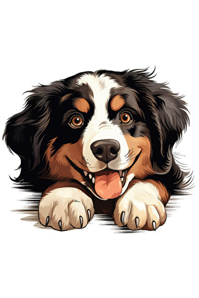 StoryGift Romania Sticker Autocolant 70CM cu un catelus fericit, zambeste, la...