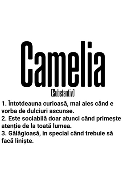 StoryGift Romania Sticker Adeziv 90CM Cu Numele Camelia, si Mesaj Amuzant, Cu...