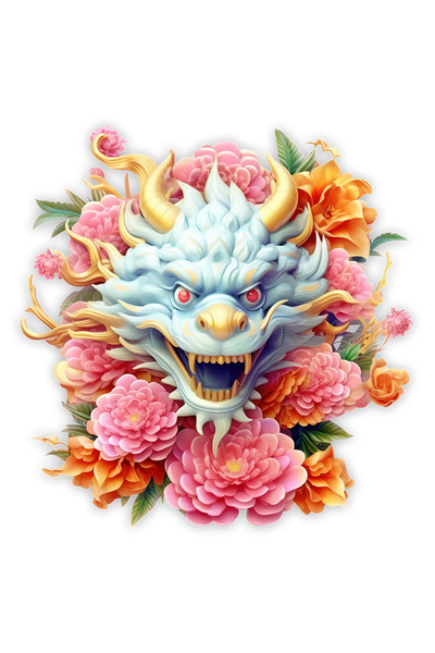 StoryGift Romania Sticker Eticheta 40CM cu un dragon chinezesc, ilustratie, f...