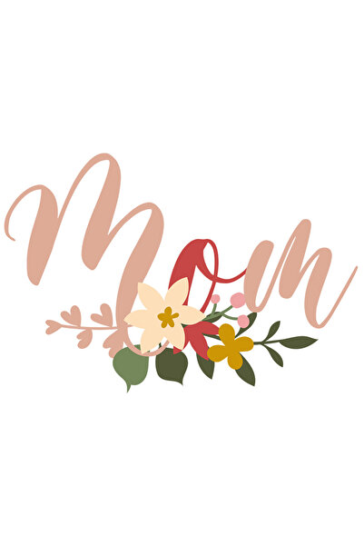 StoryGift Romania Sticker Autocolant 70CM Cu Flori Colorate, Text in Engleza Mom, Cea Mai Buna Mama, Multicolor