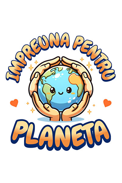 StoryGift Romania Sticker Autocolant 70CM cu Pui Planeta Pamant Maini Calde T...