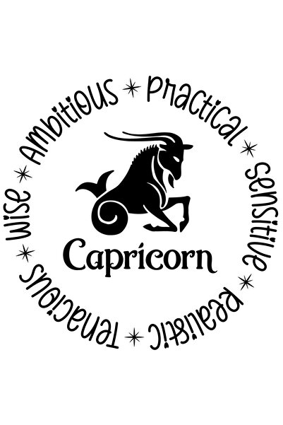 StoryGift Romania Sticker Autocolant 70CM cu zodia Capricorn, ilustratie, zod...