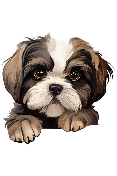 StoryGift Romania Sticker Eticheta 50CM cu un catel blanos, ilustratie, putin...