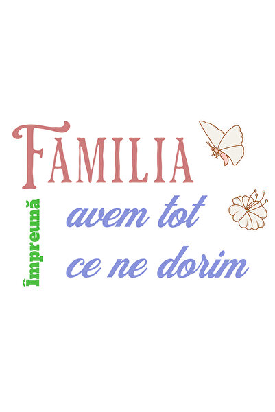 StoryGift Romania Sticker Autocolant 70CM Adeziv impreuna, familia avem tot c...