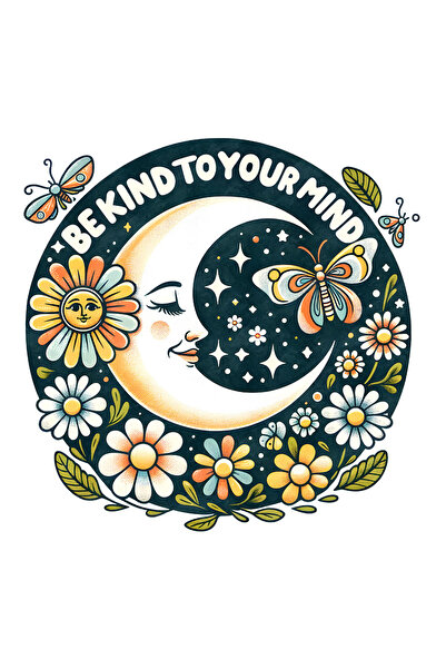 StoryGift Romania Sticker Eticheta 40CM cu mesajul "Be kind to your mind", st...