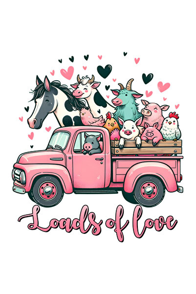 StoryGift Romania Sticker Eticheta 50CM cu masina plina cu animale de la ferm...