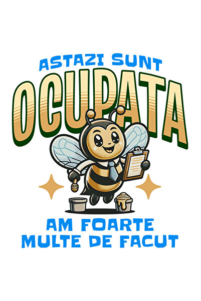 StoryGift Romania Sticker Eticheta 50CM cu Albina Cu Cravata Si Miere Text Ha...