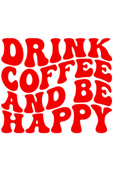 StoryGift Romania Sticker Autocolant 30CM Exterior cu mesajul care te indeamna sa bei cafea si sa fii fericit ,