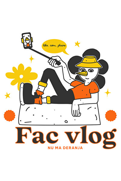 StoryGift Romania Sticker Autocolant 70CM Adeziv rata facand vlog, selfie, nu...