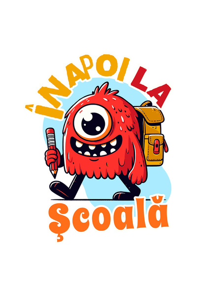 StoryGift Romania Sticker Autocolant 70CM Adeziv monstru gata de scoala un no...