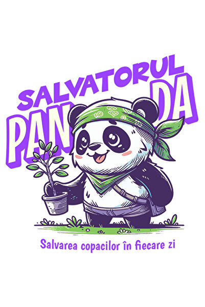 StoryGift Romania Sticker Adeziv Salvator Urs Panda Ecologie Poluare Cu Margi...