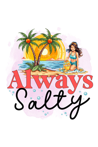 StoryGift Romania Sticker Autocolant 70CM cu mesajul "Always salty", vara, va...