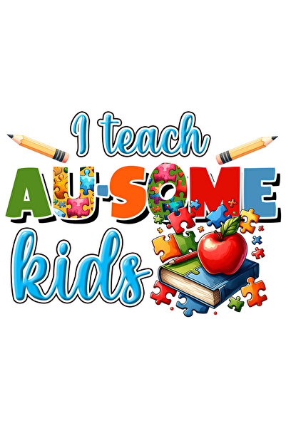 StoryGift Romania Sticker Eticheta 40CM cu mesajul "I teach au-some kids", il...