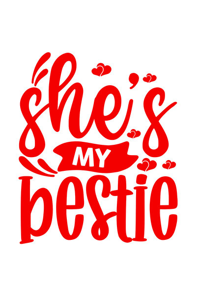 StoryGift Romania Sticker Eticheta 50CM Exterior cu inimioare si textul "She'...