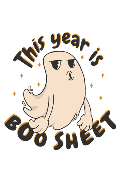 StoryGift Romania Sticker Eticheta 50CM Cu Fantoma Sperietoare Text This Year Is A Boo Sh**t, Hallowen, Desene A