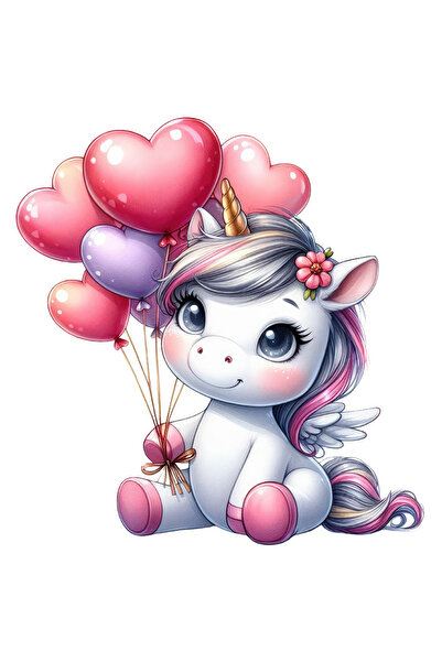 StoryGift Romania Sticker Autocolant 70CM cu un unicorn, ilustratie, vesel, b...