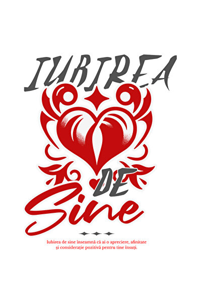 StoryGift Romania Sticker Adeziv 90CM Adeziv Iubirea de sine inima self love ...