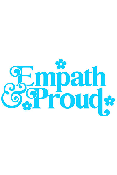 StoryGift Romania Sticker Exterior cu floricele si textul "Empatic, mandru" , Vinyl Albastru, 30 cm