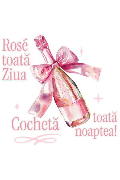 StoryGift Romania Sticker Adeziv 90CM Adeziv Rose toată ziua, cocheta toata noaptea sampanie cu funda roz cu Mar