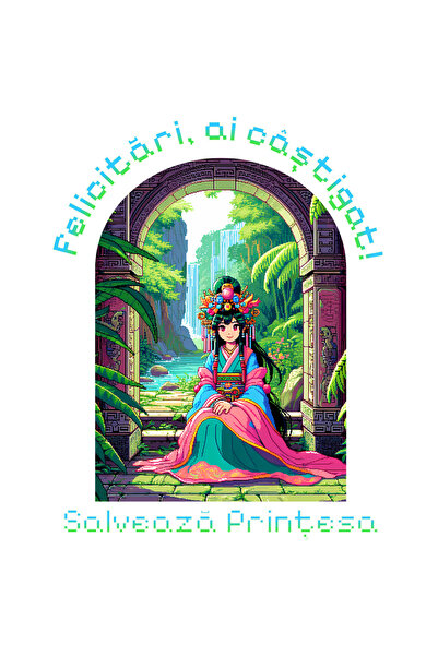 StoryGift Romania Sticker Autocolant 70CM Adeziv joc video Felicitari ai castigat Salveaza printesa cu Margini A