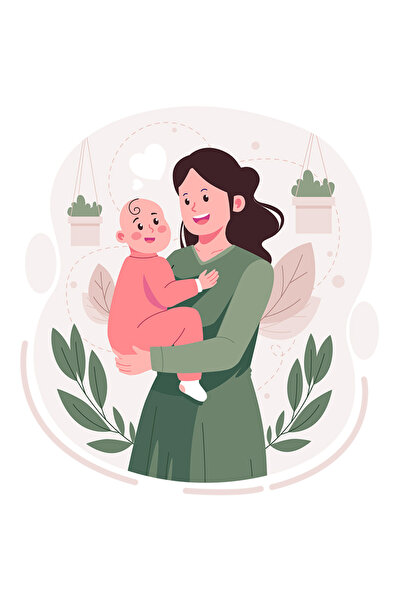 StoryGift Romania Sticker Adeziv 90CM Cu Mama, Bebelus, Copil, Parinte, Plant...