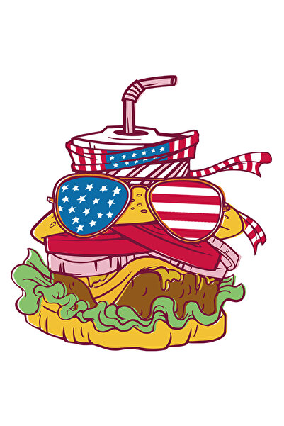 StoryGift Romania Sticker Adeziv 90CM Hamburger American, Suc, Vita, Cascaval...