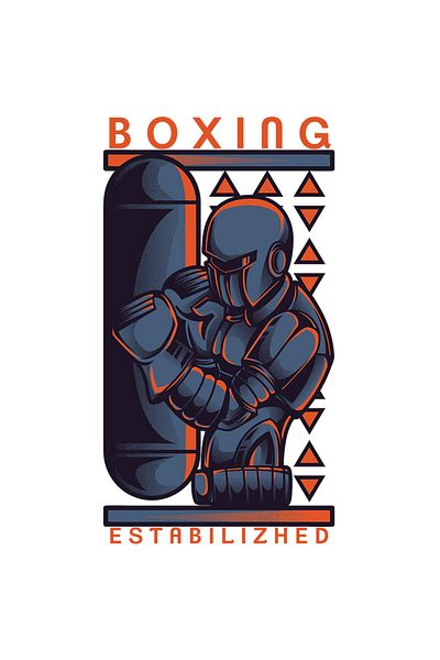 StoryGift Romania Sticker 70CM With Text In English Boxing Stabilized, Metal Robot Training His