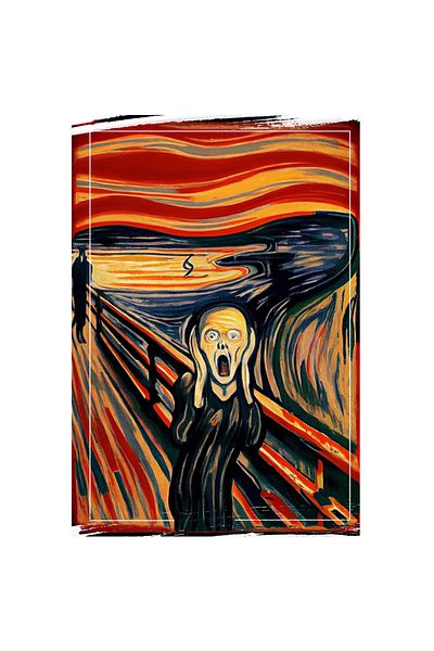 StoryGift Romania Sticker Eticheta 40CM Cu Pictura Stil Strigatul, Edvard Munch, Arta Clasica, Opera Contemporan