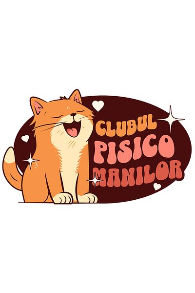 StoryGift Romania Sticker Adhesive Cat Club yellow cat yawning tomcat with White Borders, PVC Vinyl 70 cm