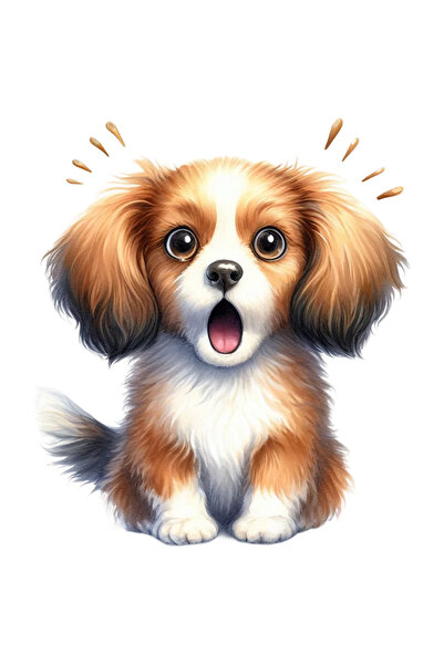 StoryGift Romania Sticker Adeziv 90CM cu un catelus socat, ilustratie, a rama...