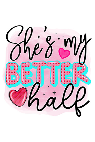 StoryGift Romania Sticker Autocolant 70CM cu mesajul "She's my better half", ...
