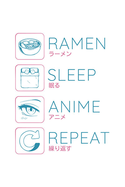 StoryGift Romania Sticker Cu Mesaj Haios Ramen Sleep Anime Repeat, Mancare As...