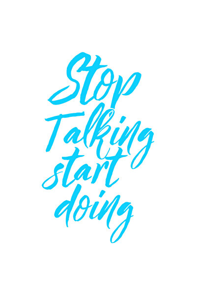 StoryGift Romania Sticker Autocolant 30CM Exterior cu mesajul "Stop talking, start doing" - opreste-te din vorbi