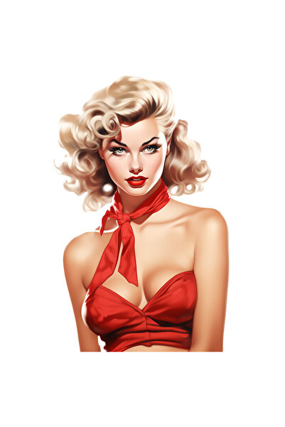 StoryGift Romania Sticker Adeziv 90CM cu o femeie frumoasa, ilustratie, stil ...