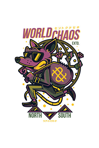 StoryGift Romania Sticker Eticheta 50CM Cu Mesaj In Engleza World Chaos, Haos...