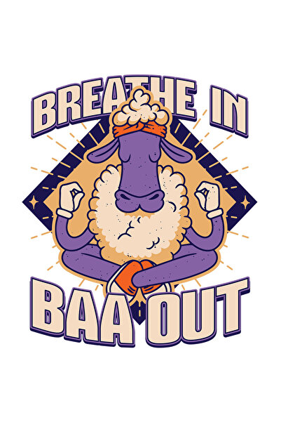 StoryGift Romania Sticker Adeziv 90CM Cu Mesaj In Engleza Breath In Baa Out, ...