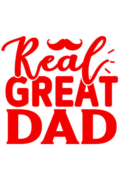 StoryGift Romania Sticker Eticheta 40CM Exterior cu mustata si mesajul in engleza "Real great dad" - tata cu ade