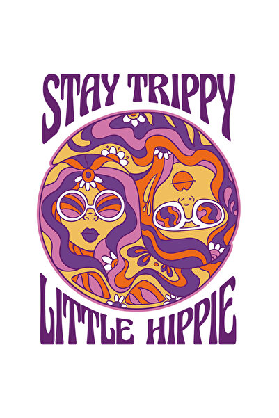 StoryGift Romania Sticker Adeziv 90CM Stay Trippy Little Hippie, cu Margini A...