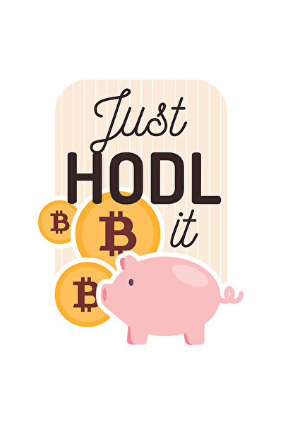 StoryGift Romania Sticker Adeziv 90CM Cu Mesaj In Engleza Just Hold It, Pusculita, Bitcoin, Crypto, Economii, c