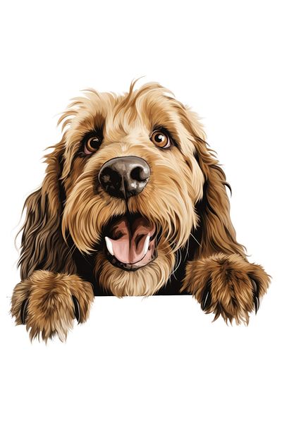 StoryGift Romania Sticker Adeziv 90CM cu un caine blanos cu pofta de viata, maro deschis, ilustratie, pentru iub