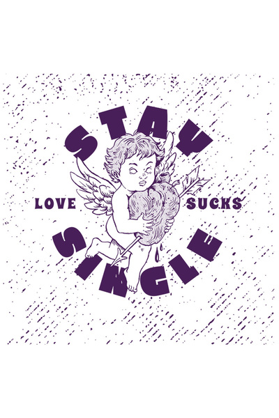 StoryGift Romania Sticker Eticheta 50CM Stay Single, cu Margini Albe, PVC Vinyl 50 cm