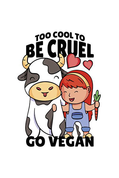 StoryGift Romania Sticker Cu Mesaj In Engleza Too Cool To Be Cruel Go Vegan, ...