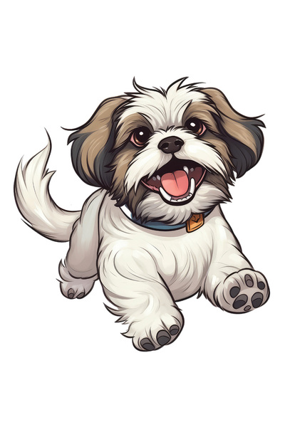 StoryGift Romania Sticker Autocolant 70CM cu un catelus blanos de talie mica,...