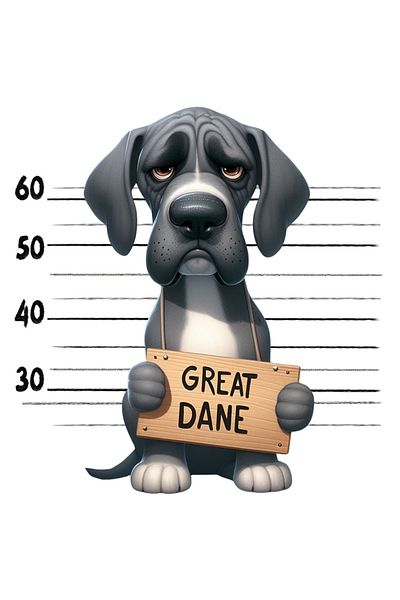 StoryGift Romania Sticker Adeziv 90CM cu Great Dane, caine, animal de companie, ilustratie, trist, la puscarie,