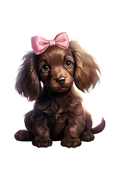 StoryGift Romania Sticker Eticheta 40CM cu o catelusa nedumerita, ilustratie,...