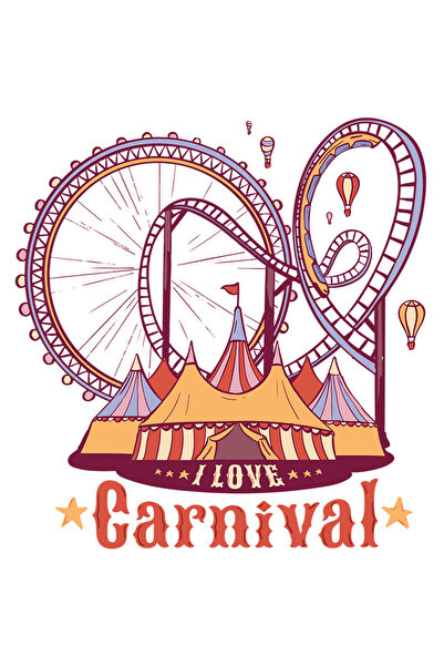 StoryGift Romania Sticker Autocolant 70CM Cu Mesaj In Engleza I Love Carnival...